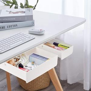 YOOUSOO 2‑Pack Under‑Desk Self‑Adhesive Drawers