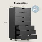OLIXIS 7‑Drawer Mobile Filing Cabinet 15.75×18.74×34.25″
