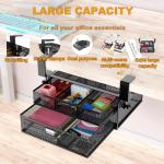 SRJZMLY Under‑Desk 2‑Drawer Metal Organizer