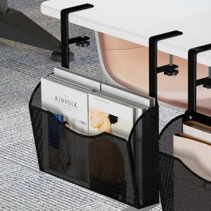 INLDY Under‑Desk Mesh Clamp Drawer Organizer Black
