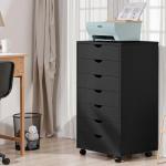 OLIXIS 7‑Drawer Mobile Filing Cabinet 15.75×18.74×34.25″