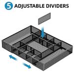 Marbrasse Expandable 10‑Compartment Mesh Drawer Organizer