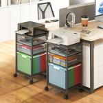 Sbanmao 3‑Drawer Rolling File Cart Black