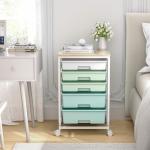 Craft Cart 5‑Drawer Rolling Tabletop Organizer Green