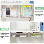 2‑Pack Self‑Adhesive Under‑Desk Acrylic Shelf Organizer Clear