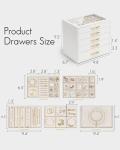 Vlando 5‑Layer Glass‑Lid Jewelry Organizer White