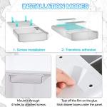 Self-Adhesive Under‑Desk Drawer Organizer 2‑Pack White