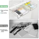 2‑Pack Self‑Adhesive Under‑Desk Acrylic Shelf Organizer Clear