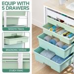 Craft Cart 5‑Drawer Rolling Tabletop Organizer Green