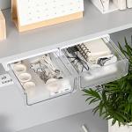Self-Adhesive Under‑Desk Drawer Organizer 2‑Pack White
