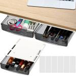 SOUJOY 3‑Pack Self‑Adhesive Under‑Desk Drawers