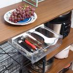 2‑Pack Self‑Adhesive Under‑Desk Acrylic Shelf Organizer Clear