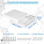 Self-Adhesive Under‑Desk Drawer Organizer 2‑Pack White