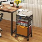 Sbanmao 3‑Drawer Rolling File Cart Black