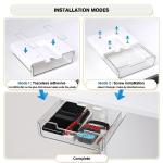 2‑Pack Self‑Adhesive Under‑Desk Acrylic Shelf Organizer Clear