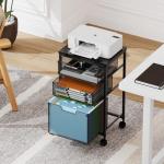 Sbanmao 3‑Drawer Rolling File Cart Black