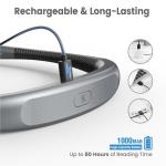 Glocusent 3‑Color & 6‑Brightness Rechargeable Book Light Bendable Neck