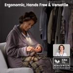 Glocusent 3‑Color & 6‑Brightness Rechargeable Book Light Bendable Neck