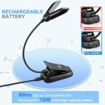Vekkia 14‑LED Rechargeable Clip‑On Eye‑Care Book Light