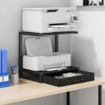 YAOHUOO 2‑Tier Printer Stand with Fabric Drawer