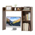 Tangkula 3‑Tier Wood Desktop Storage Hutch Brown