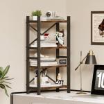 Rustic 4‑Tier Stackable Desktop Bookshelf Organizer