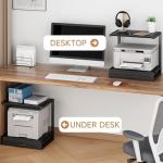 YAOHUOO 2‑Tier Printer Stand with Fabric Drawer