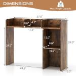 Tangkula 3‑Tier Wood Desktop Storage Hutch Brown