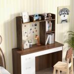 Tangkula 3‑Tier Wood Desktop Storage Hutch Brown