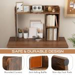 Tangkula 3‑Tier Wood Desktop Storage Hutch Brown