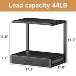 YAOHUOO 2‑Tier Printer Stand with Fabric Drawer