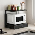 YAOHUOO 2‑Tier Printer Stand with Fabric Drawer