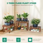 COOGOU 3‑Tier Freestanding Wood Plant Stand Rack