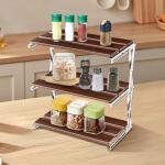 Fitzkor 3‑Tier Foldable Wood Desk Shelf Organizer