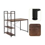 Coral Flower 4‑Tier Steel & Wood Computer Desk