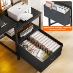 EnHomee 57″ Desk with Drawers & Power Outlets