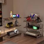 Fitzkor 3‑Tier Foldable Wood Desk Shelf Organizer