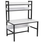 Aquzee 47×23.6″ Gaming Desk with 3‑Tier Hutch