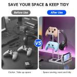 WOCHUANGSI 2‑Tier Game Controller & Headphone Stand