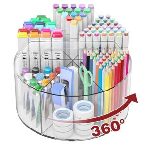 Absonic 360° Acrylic Rotating Pen Crayon Holder