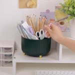 SKYDUE 360° Rotating 5‑Slot Pen Pencil Holder
