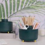 SKYDUE 360° Rotating 5‑Slot Pen Pencil Holder