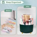 SKYDUE 360° Rotating 5‑Slot Pen Pencil Holder