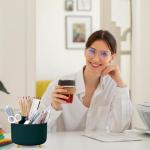 SKYDUE 360° Rotating 5‑Slot Pen Pencil Holder