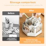 9‑Slot 360° Rotating Pencil Pen Holder White