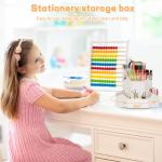 9‑Slot 360° Rotating Pencil Pen Holder White