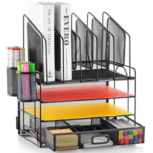 Marbrasse 4‑Tier Mesh File Pen Organizer