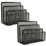 EASEPRES 2‑Pack 3‑Compartment Mesh Mail Sorter