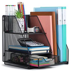 Mesh File Pen Organizer 2‑Tier Drawer