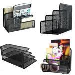EASEPRES 2‑Pack 3‑Compartment Mesh Mail Sorter